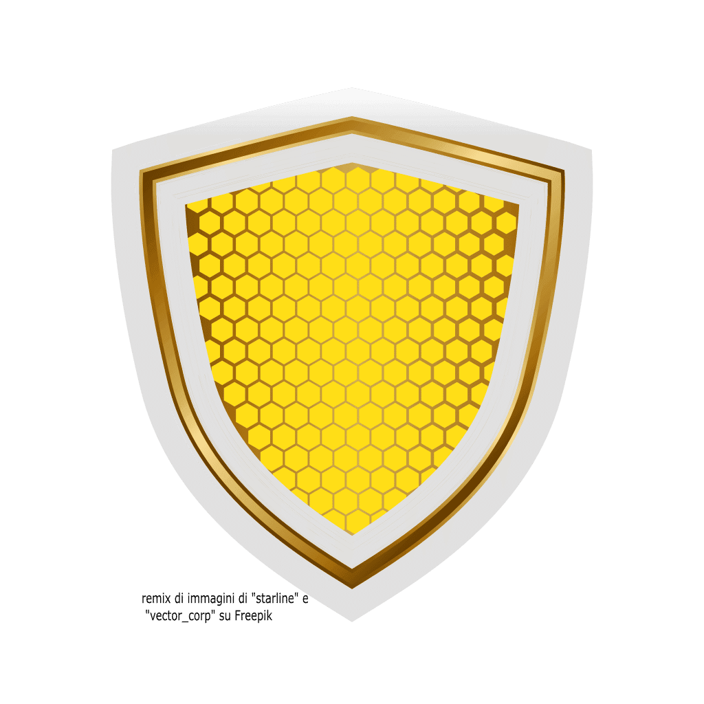 Disegno di un metaforico scudo delle api